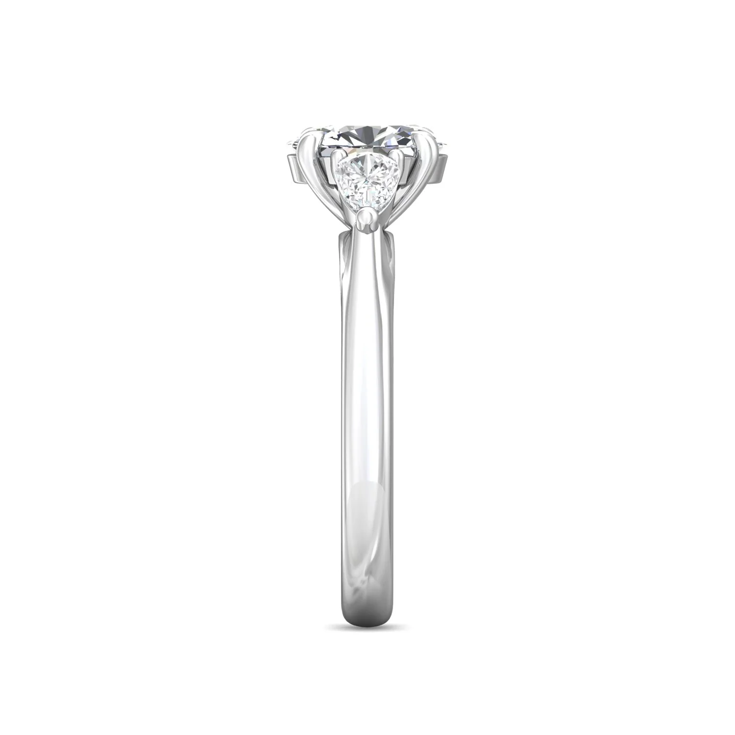 Martin Flyer Three Stone Oval Engagement Ring CT03XSPSPL-C-8X6OV - Image 4