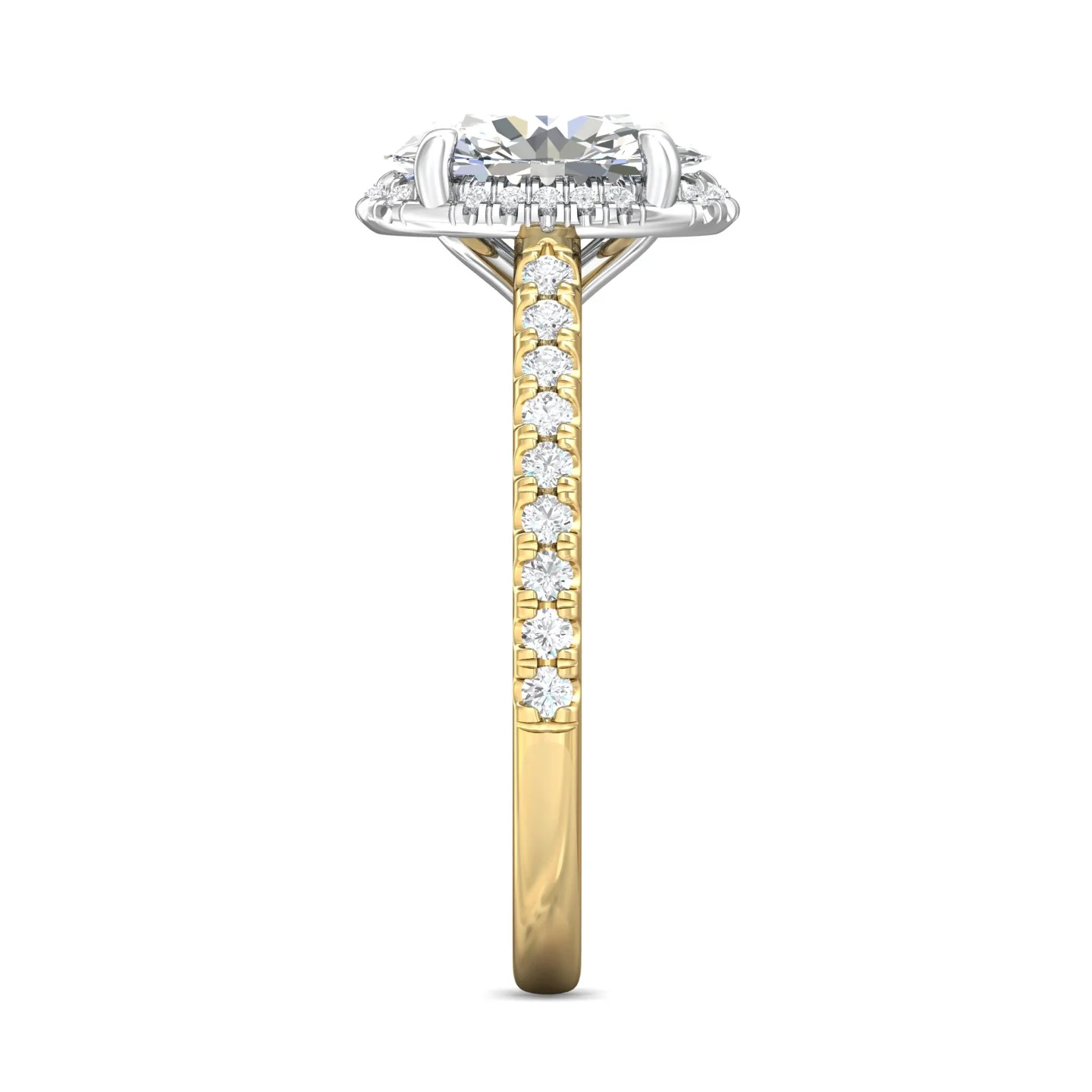 Martin Flyer Micropave Oval Engagement Ring DERM98YZPL-C-9.7X7.2OV - Image 4