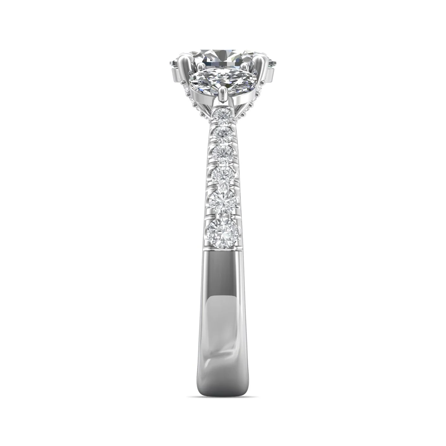 Martin Flyer Three Stone Oval Engagement Ring DERT04MROVPL-C-8X6OV - Image 4